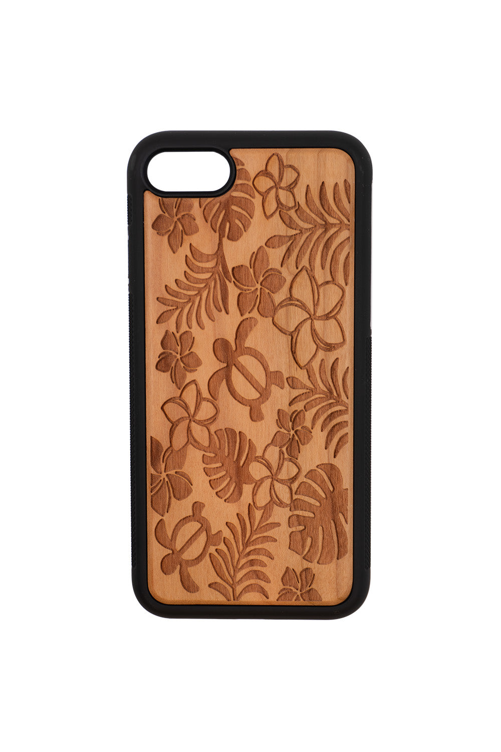Tropical Flora Engraving iPhone SE (2nd generation or later) Wood Case