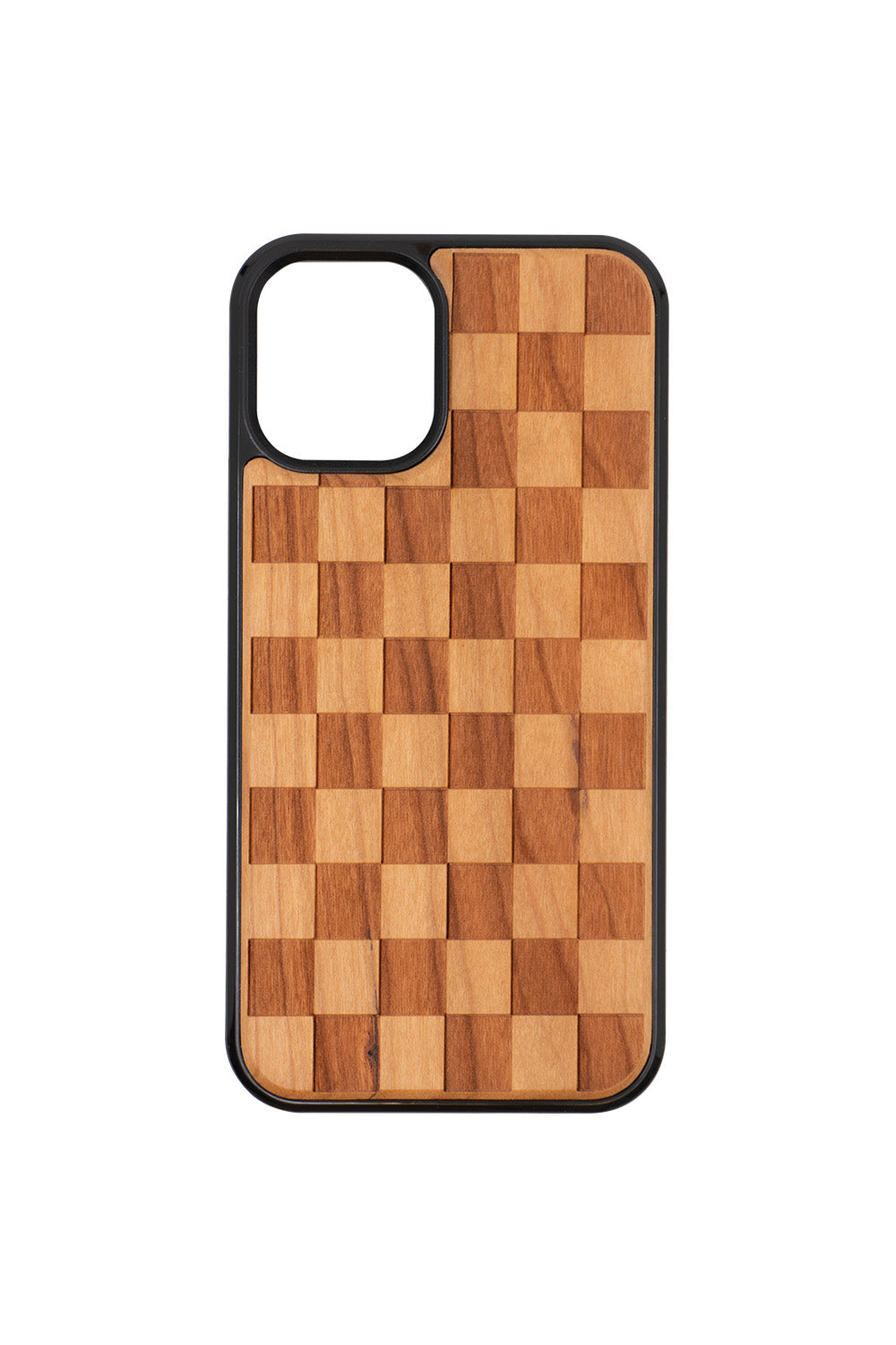 Checker Engraving iPhone 12 mini Wood Case