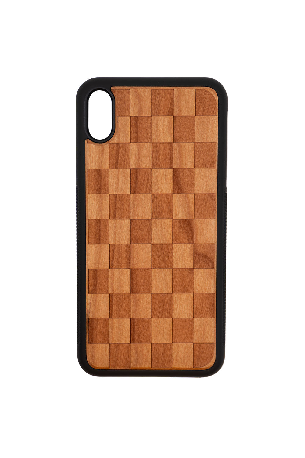 Checker Engraving iPhone XR Wood Case