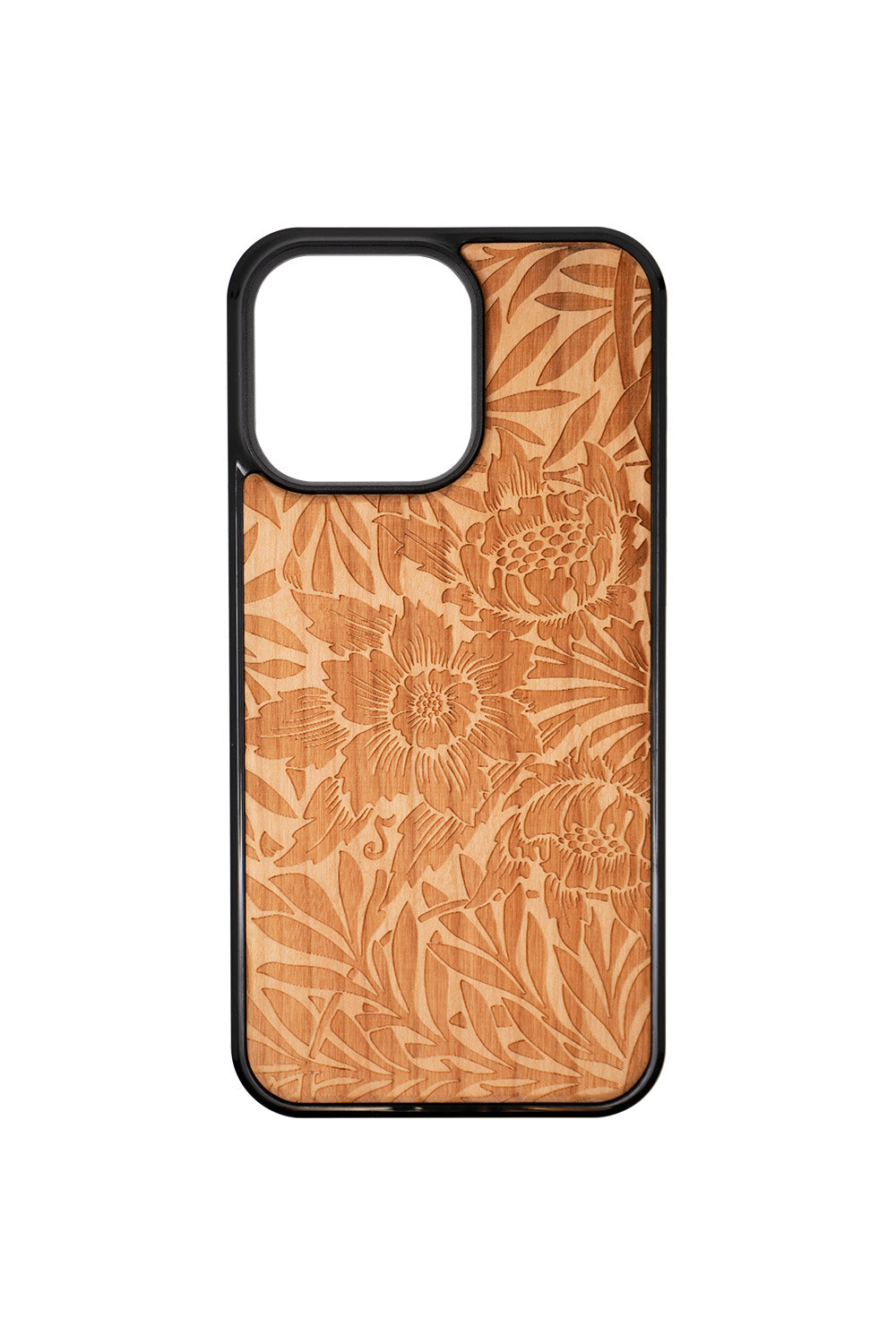 Chrysanths II Engraving iPhone 13 Pro Max Wood Case