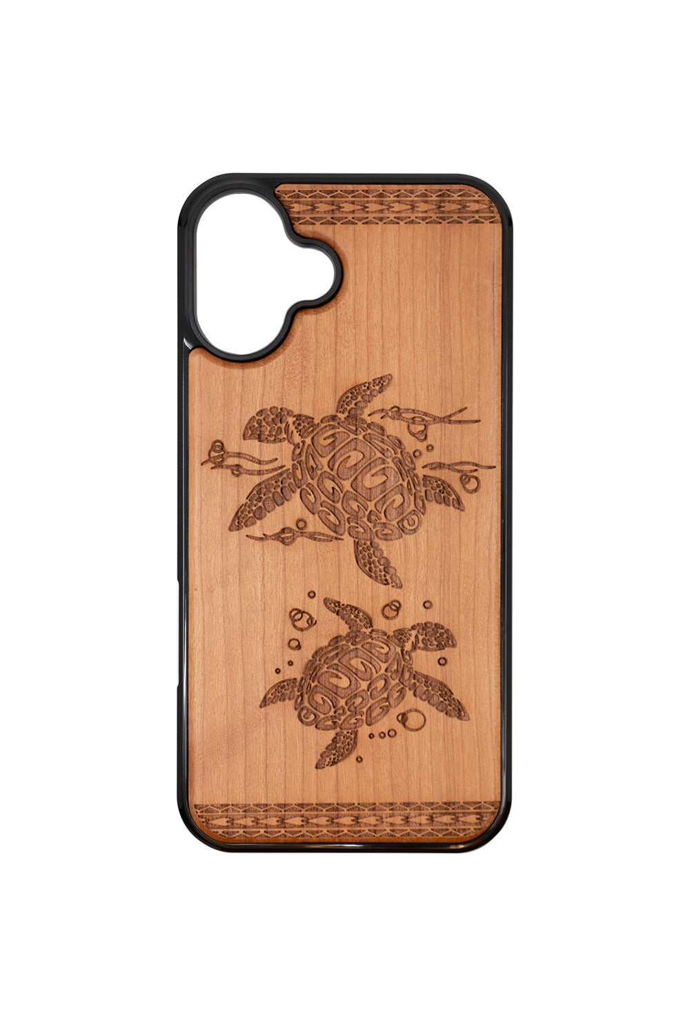 Honu Engraving iPhone 16 Plus Wood Case