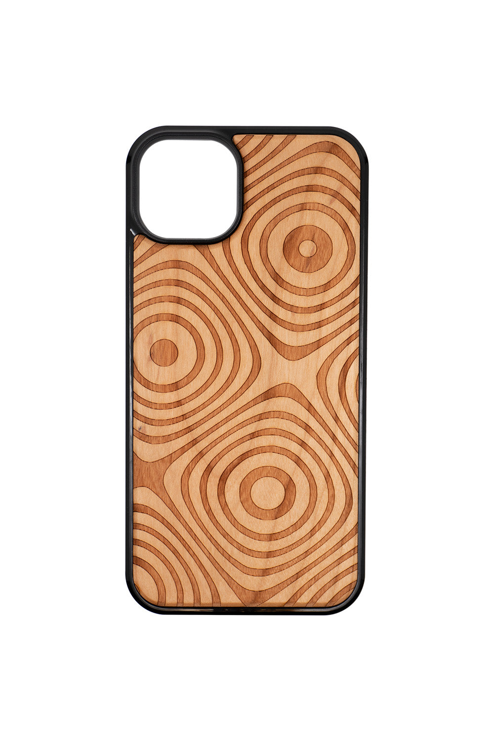 Ripple Engraving iPhone 14 Plus Wood Case