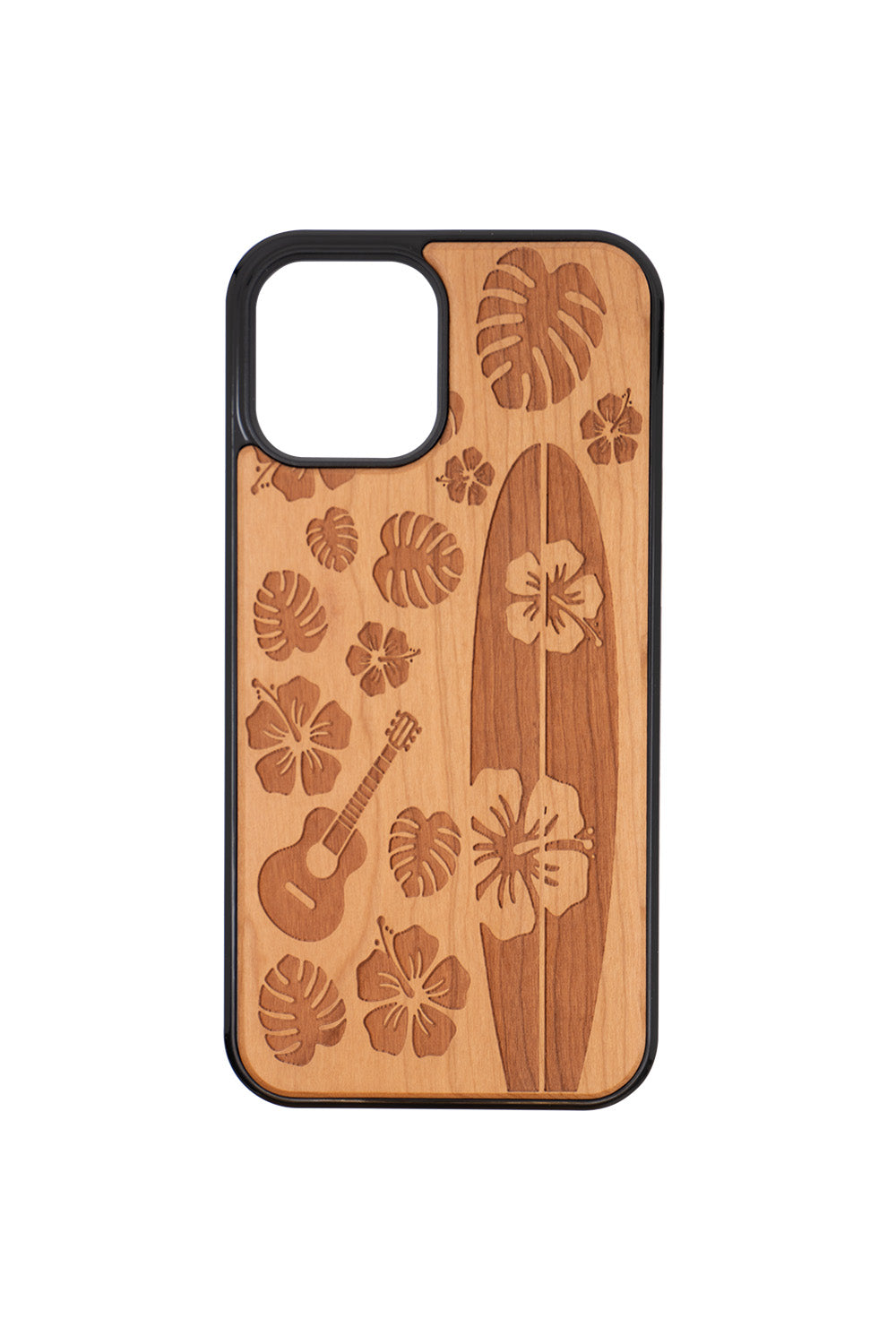 Surfboard Engraving iPhone 12 Pro Max Wood Case