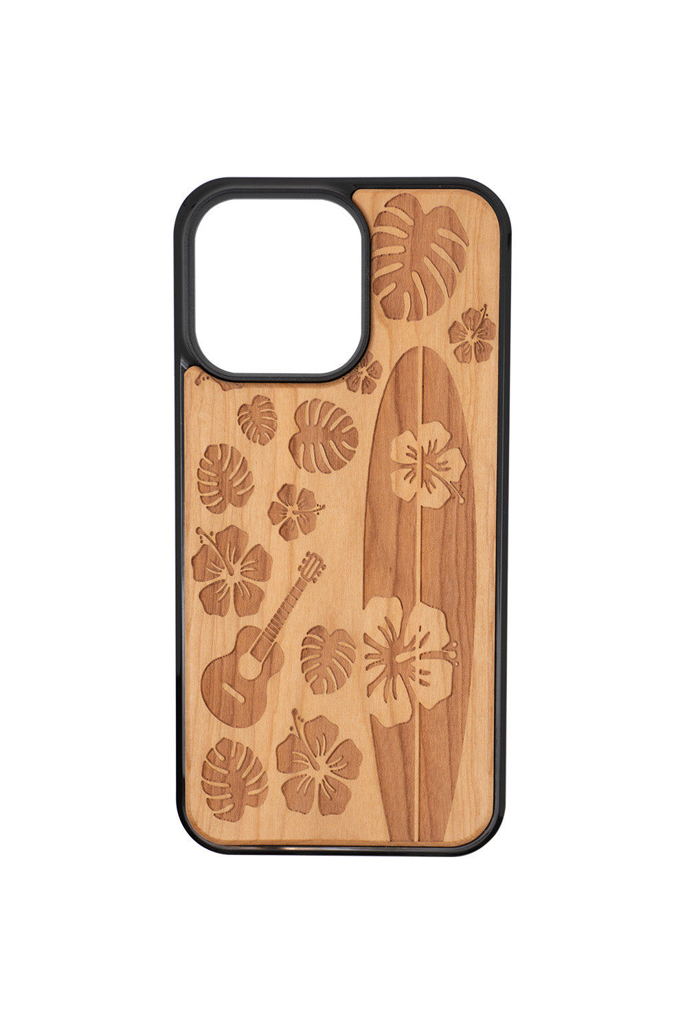 Surfboard Engraving iPhone 13 Pro Max Wood Case