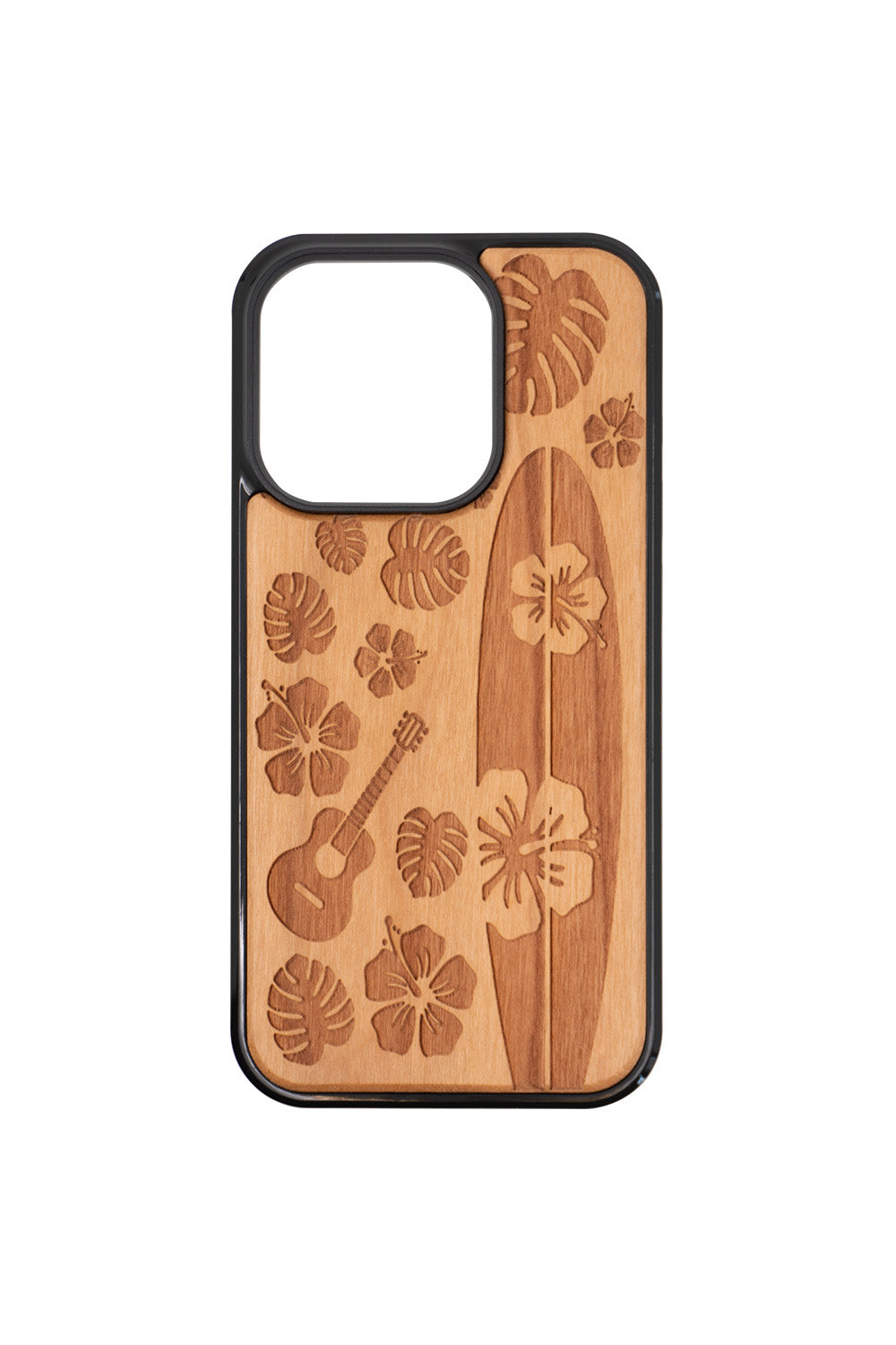 Surfboard Engraving iPhone 13 Pro Wood Case