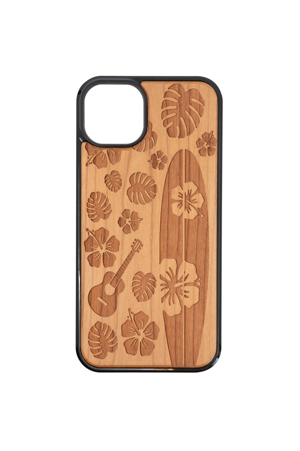 Surfboard Engraving iPhone 14 Plus Wood Case