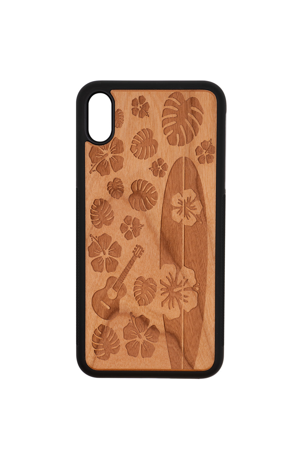 Surfboard Engraving iPhone XS Max Wood Case