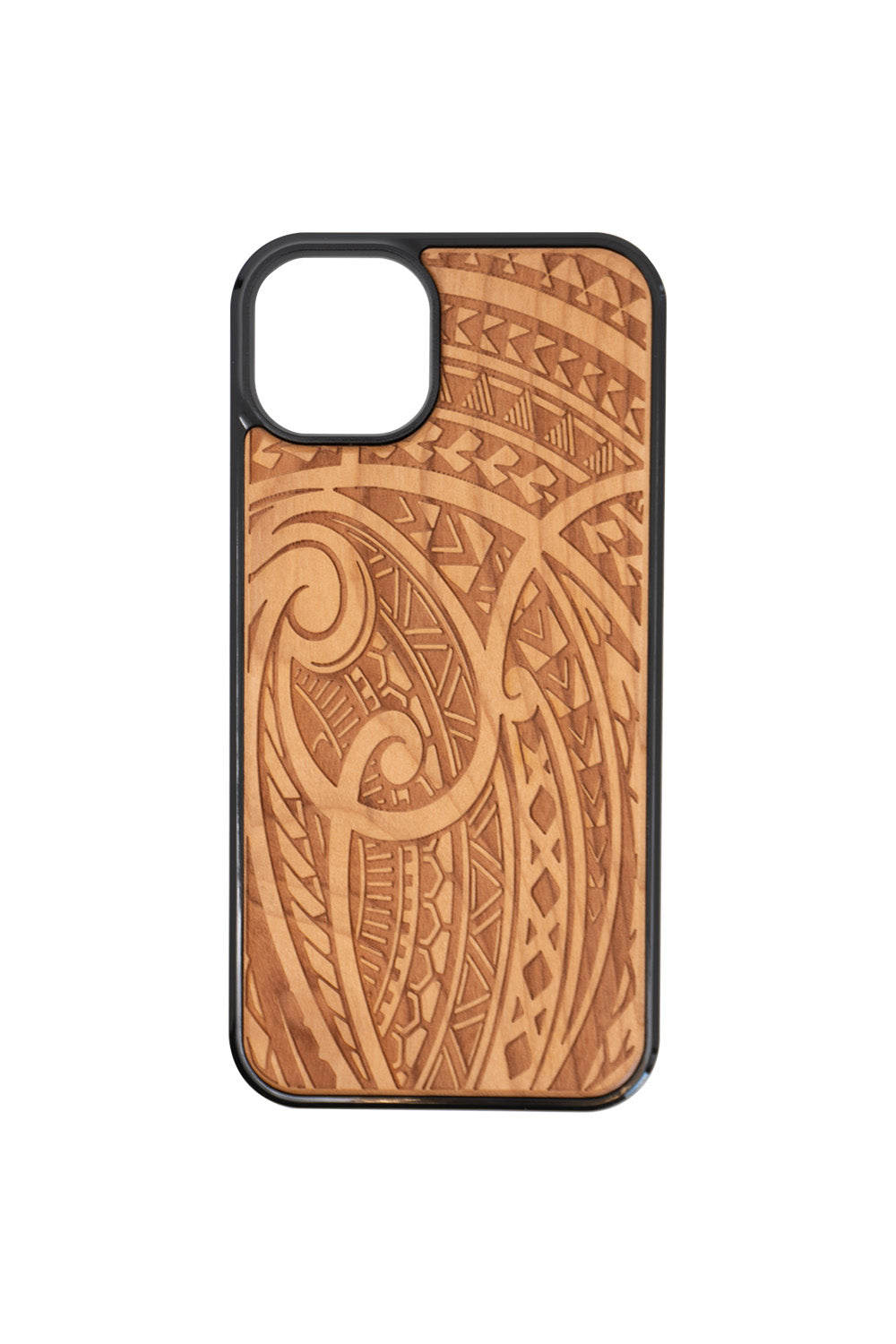 Tribal Pattern Engraving iPhone 14 Plus Wood Case