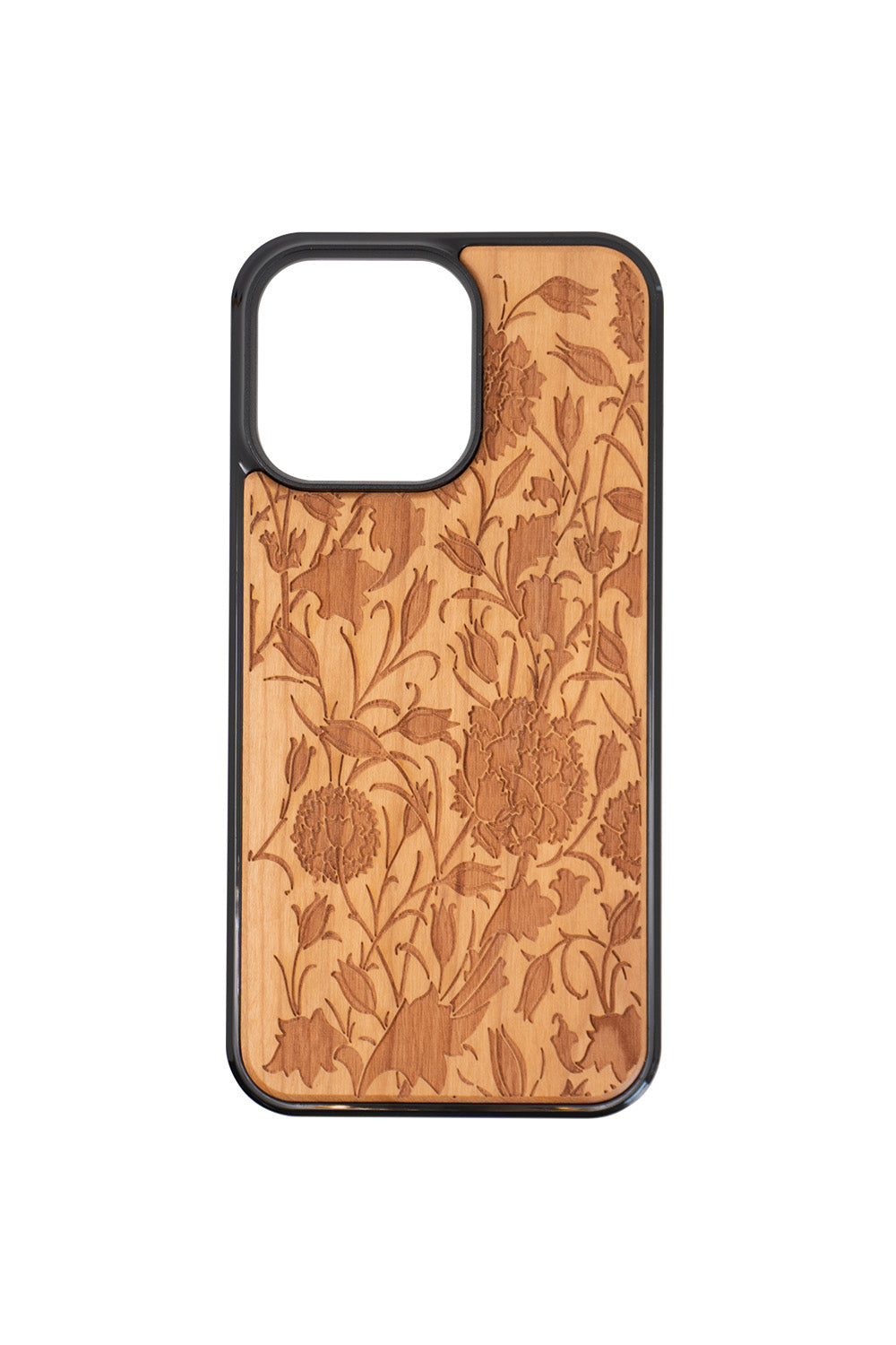 Tulip Engraving iPhone 13 Pro Max Wood Case