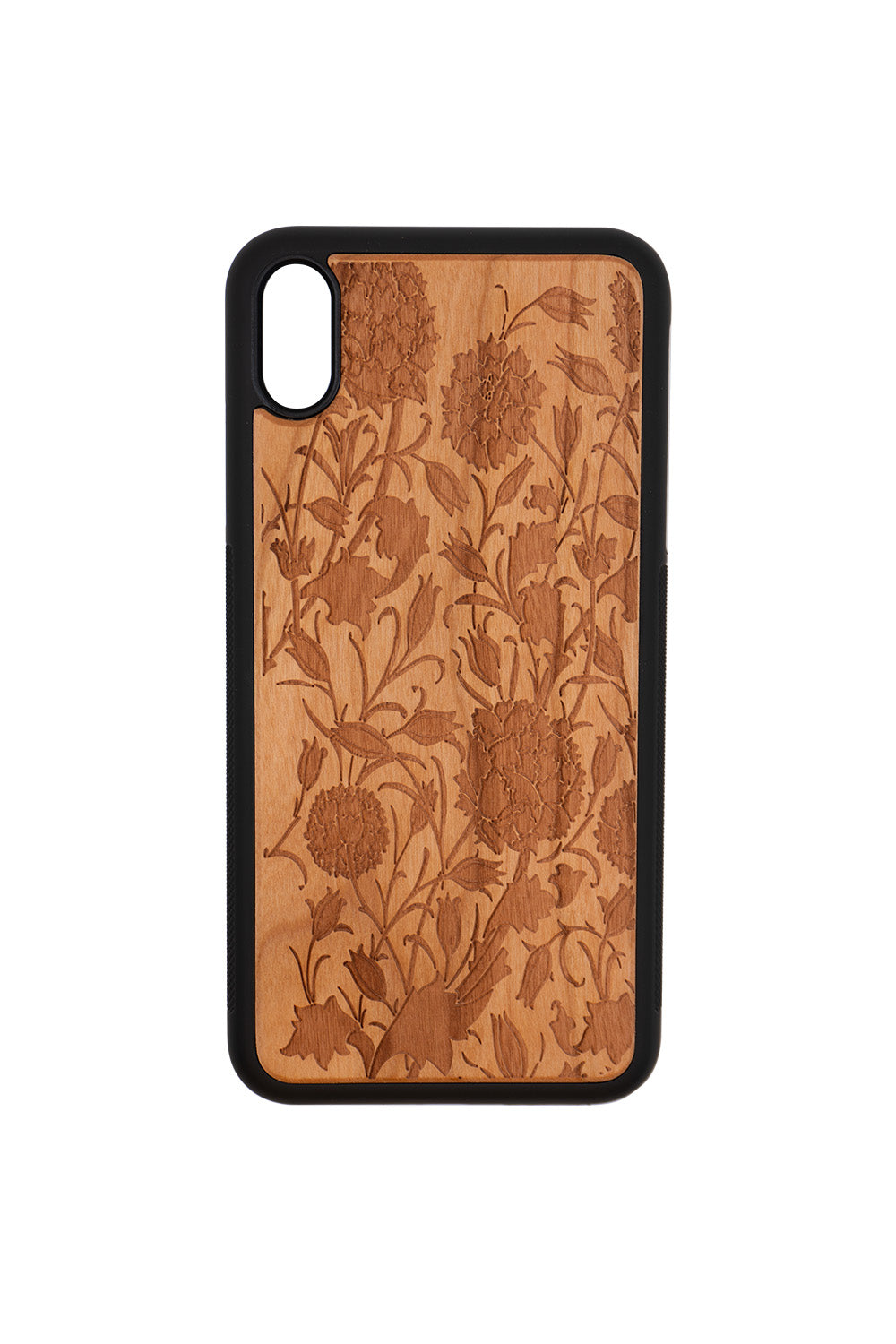 Tulip Engraving iPhone XR Wood Case